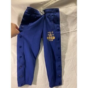 Polo Ralph Lauren Sweatpants Boys Size 5 Blue Snap Off Athletic Sweat Pants